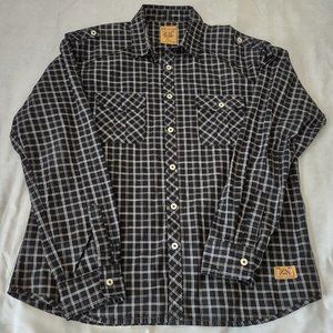 RIG Utility Clothing Check Button down Men’s XL shirt Cotton Long Sleeve